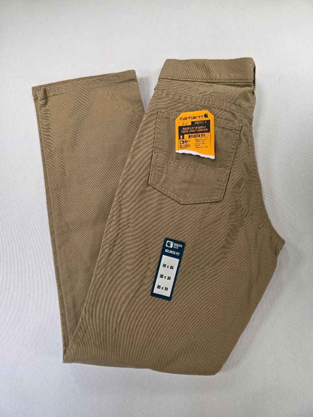 Carhartt Pants Mens 30x34 Beige Rugged Flex Relaxed Fit Lined Work BN2517-M